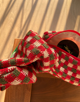 Retro Christmas Thick Knitted Plaid Portable Large-capacity Cosmetic Bag Storage Bag -- Christmas Special Gift