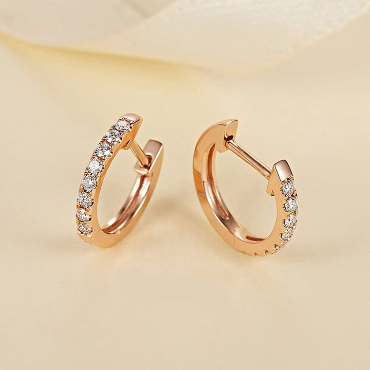Sterling Silver Deluxe Row of Diamonds Earrings